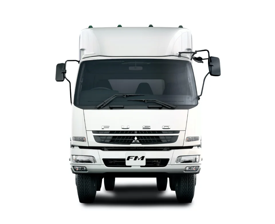 White FUSO Fighter FM heavy commercial truck viewed from the front
